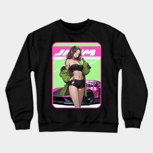 female racer Crewneck Sweatshirt by Colorful Days